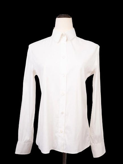 Excellent Armani Collezioni White Cotton Long-Sleeve Button-Up Shirt