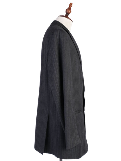 Excellent BRIONI Black Wool Pinstripe Suit Jacket Size XXL