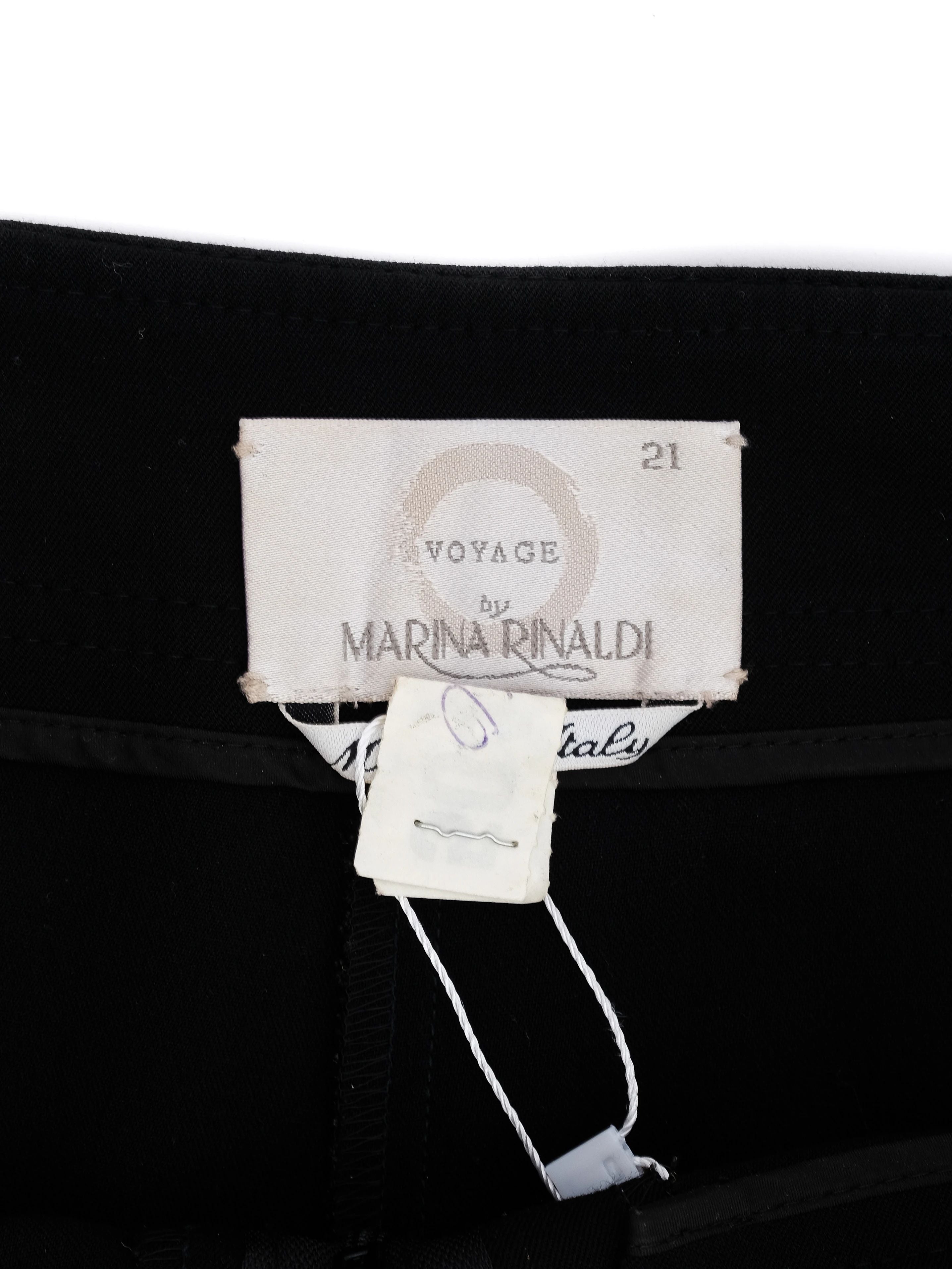 Excellent Marina Rinaldi Black Viscose Pants Size M Made in Italy