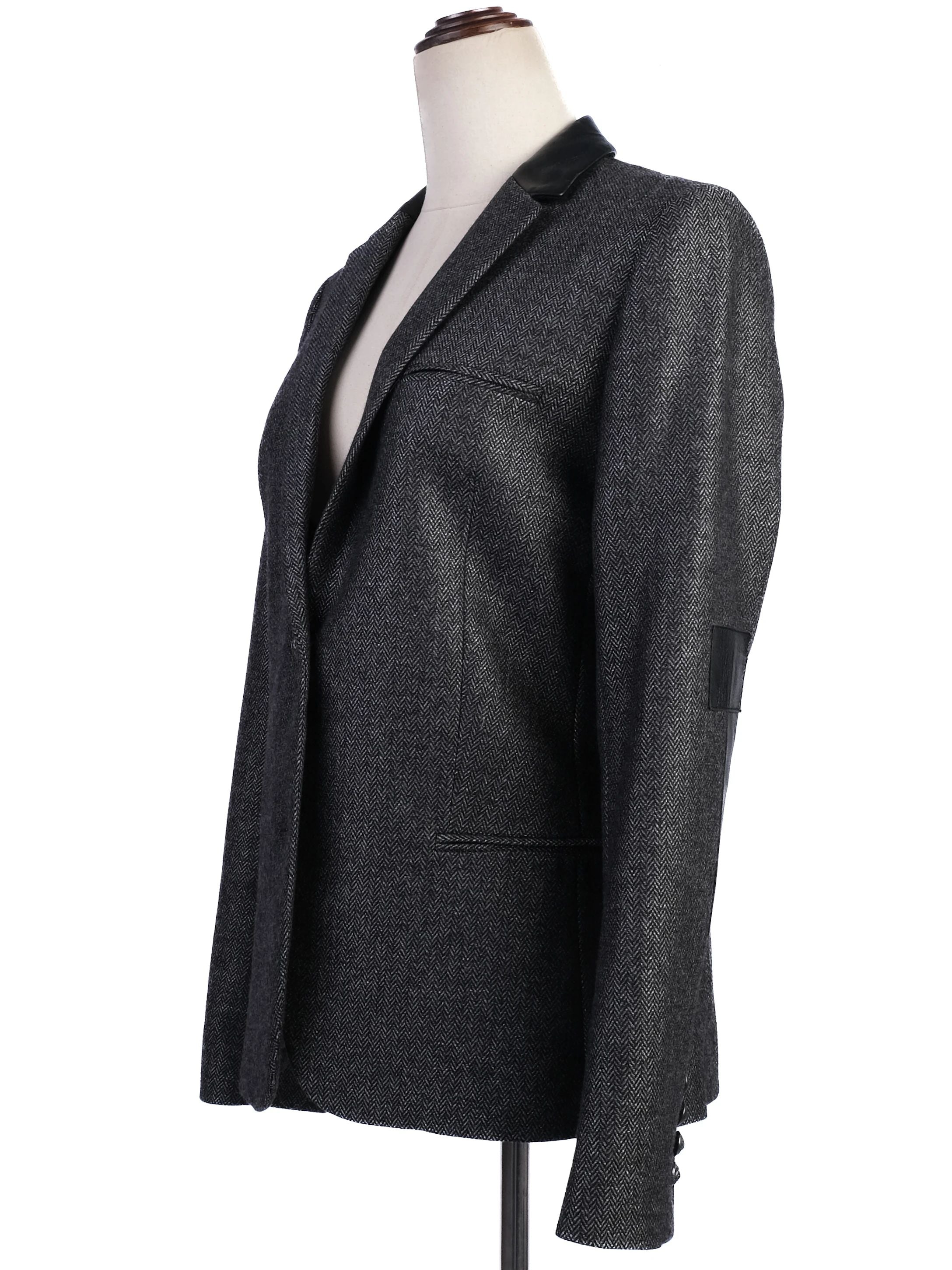 Excellent Zadig&amp;Voltaire Gray Wool Blazer with Black Collar Size N/A