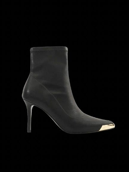 NEW Versace Jeans Black Leather High-Heeled Ankle Boots Size 38