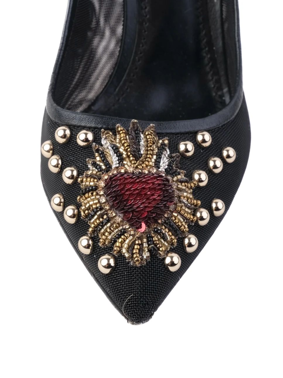 Excellent Dolce Gabbana Black High Heeled Shoes with Embellishments
