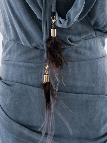 Excellent Elisabetta Franchi Blue Sleeveless Dress Size XS