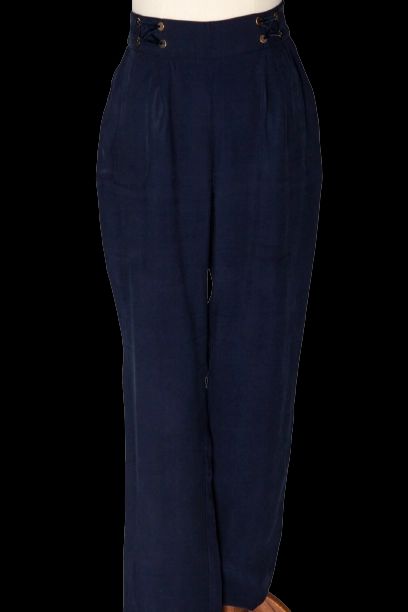 Good NetWork Blue High-Waisted Trousers Size S Polyester