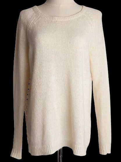 Good More &amp; More White Poplin Sweater Size XS with Textured Back