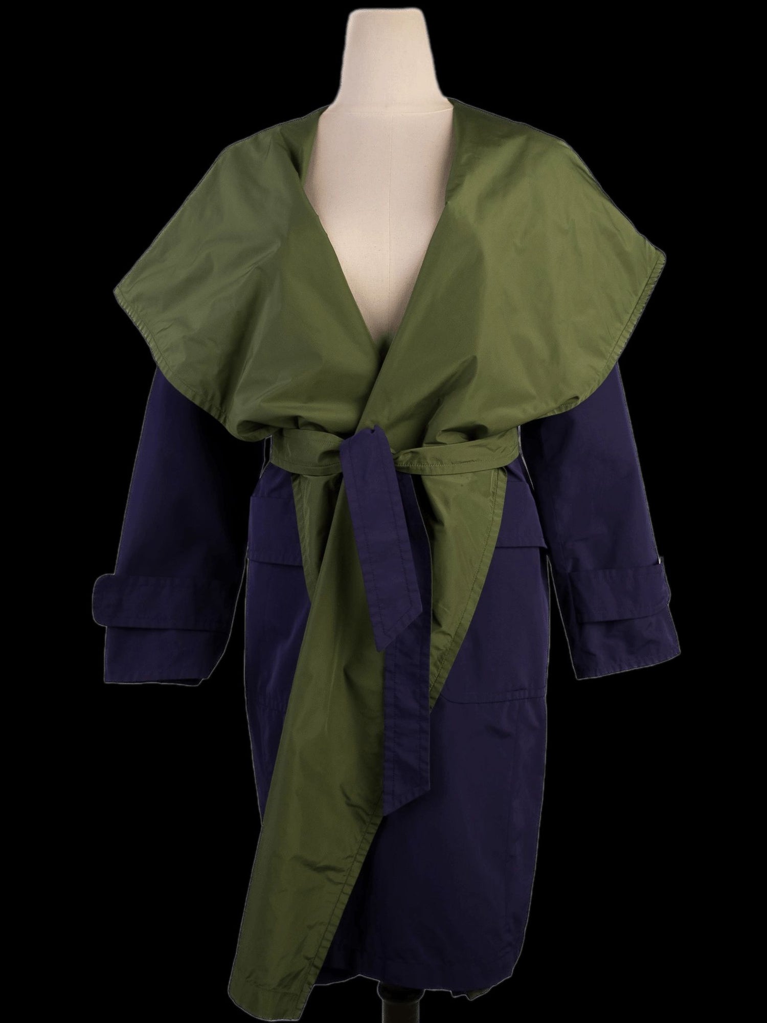 Max Mara Perfect Condition Blue Two-Tone Coat Size XS