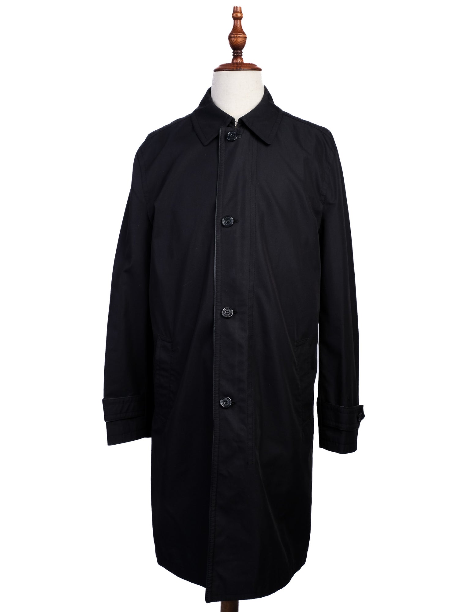 Perfect Ermenegildo Zegna Black Nylon Trench Coat Size XL