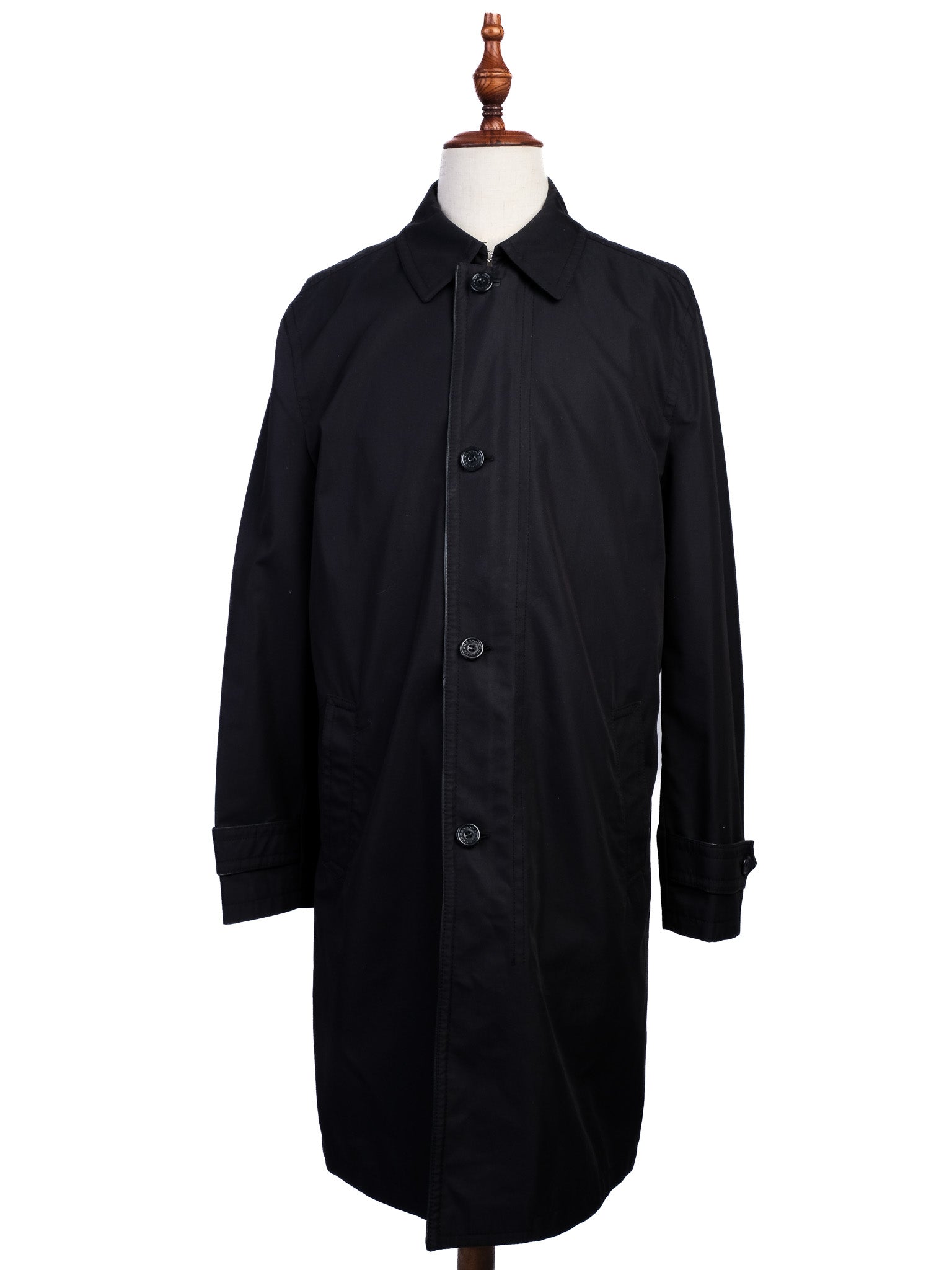 Perfect Ermenegildo Zegna Black Nylon Trench Coat Size XL