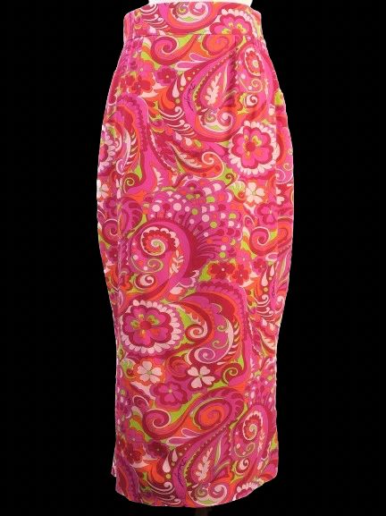 Excellent Dolce Gabbana Silk Skirt M Psychedelic Floral Pattern