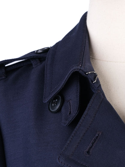 Burberry Blue Wool Trench Coat Women&