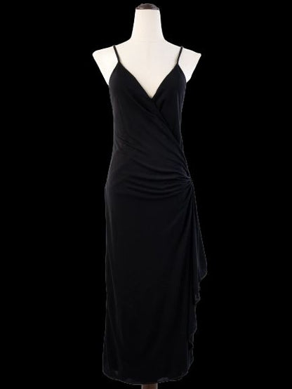 Excellent Gucci Black Sleeveless Dress Size M Viscose Wrap Style