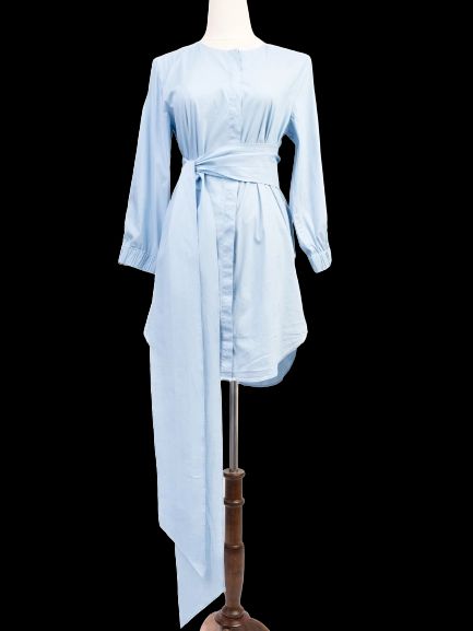 Good Marella Blue Cotton Dress Size M with Long Sleeves