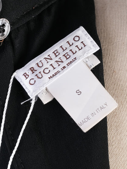 Excellent Brunello Cucinelli Black Silk Jumpsuit Size S