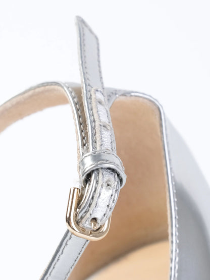 Excellent Jimmy Choo Gray Leather High-Heeled Shoes Size 35