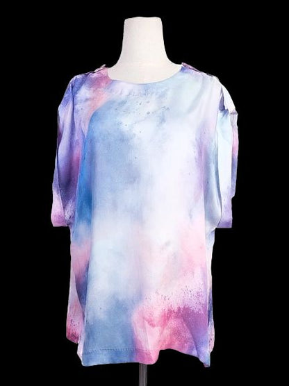 NEW Escada Black T-Shirt XL Colorful Floral Design Cotton