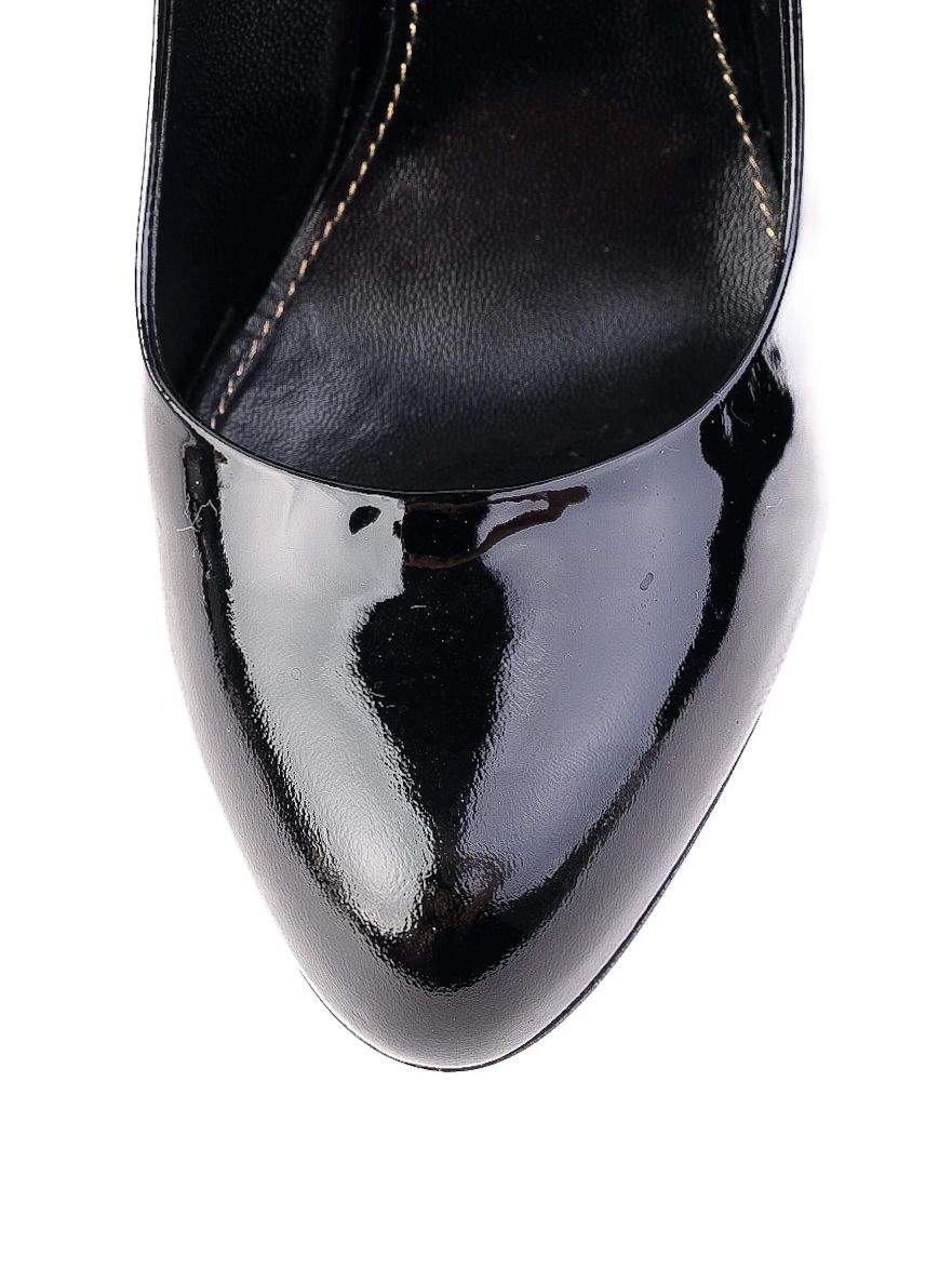 Excellent Sergio Rossi Black Leather High-Heeled Shoes Size 38.5