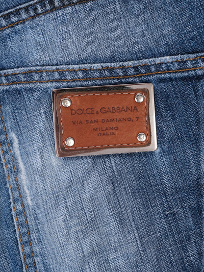 Excellent Dolce Gabbana Blue Distressed Jeans Size XS Men
