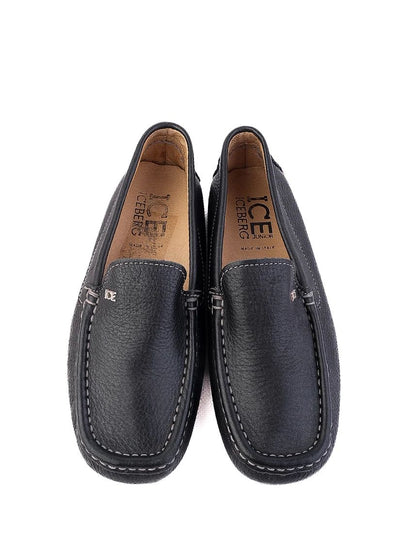 Perfect Iceberg Junior Black Leather Loafers Size 33 for Kids