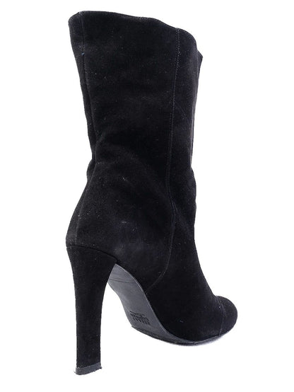 Excellent Stuart Weitzman Black Leather High-Heeled Boots Size 40
