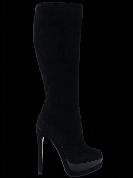 EXCELLENT Dior Black Leather High-Heeled Platform Knee-High Boots Size 37.5