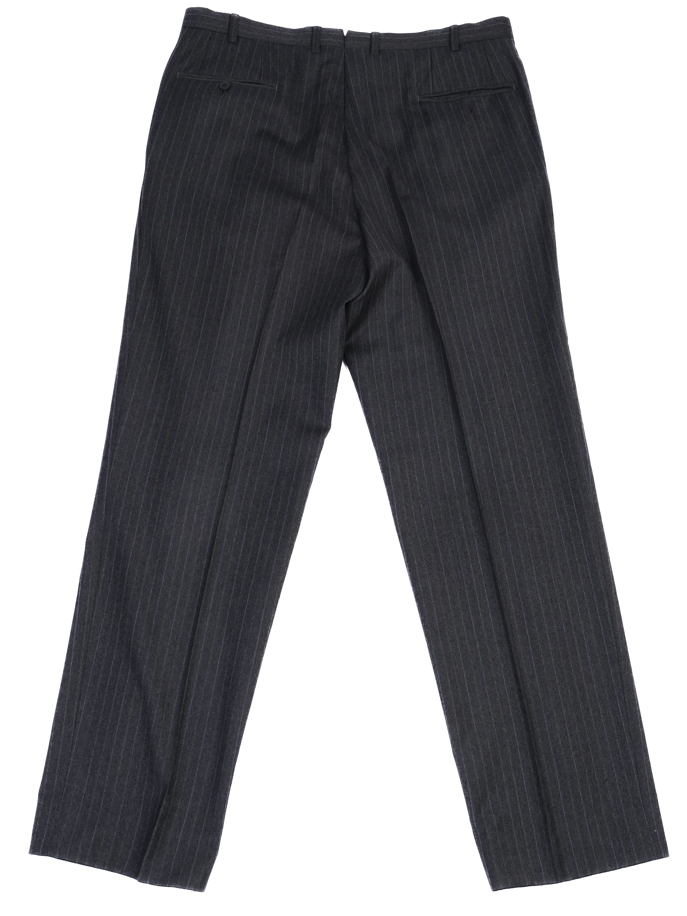 Excellent BRIONI Black Wool Pinstripe Suit Jacket Size XXL