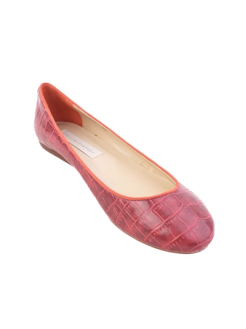 Excellent Stella McCartney Red Leather Flat Shoes Size 40