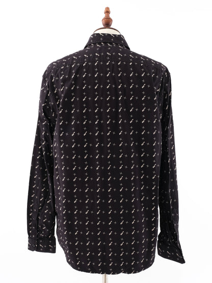 Excellent Diesel Black Cotton Long-Sleeved Shirt Size XL