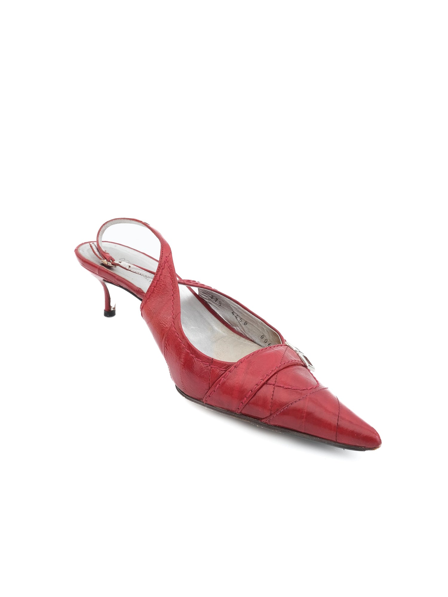 Excellent Dolce Gabbana Red Leather Slingback Heels Size 37.5