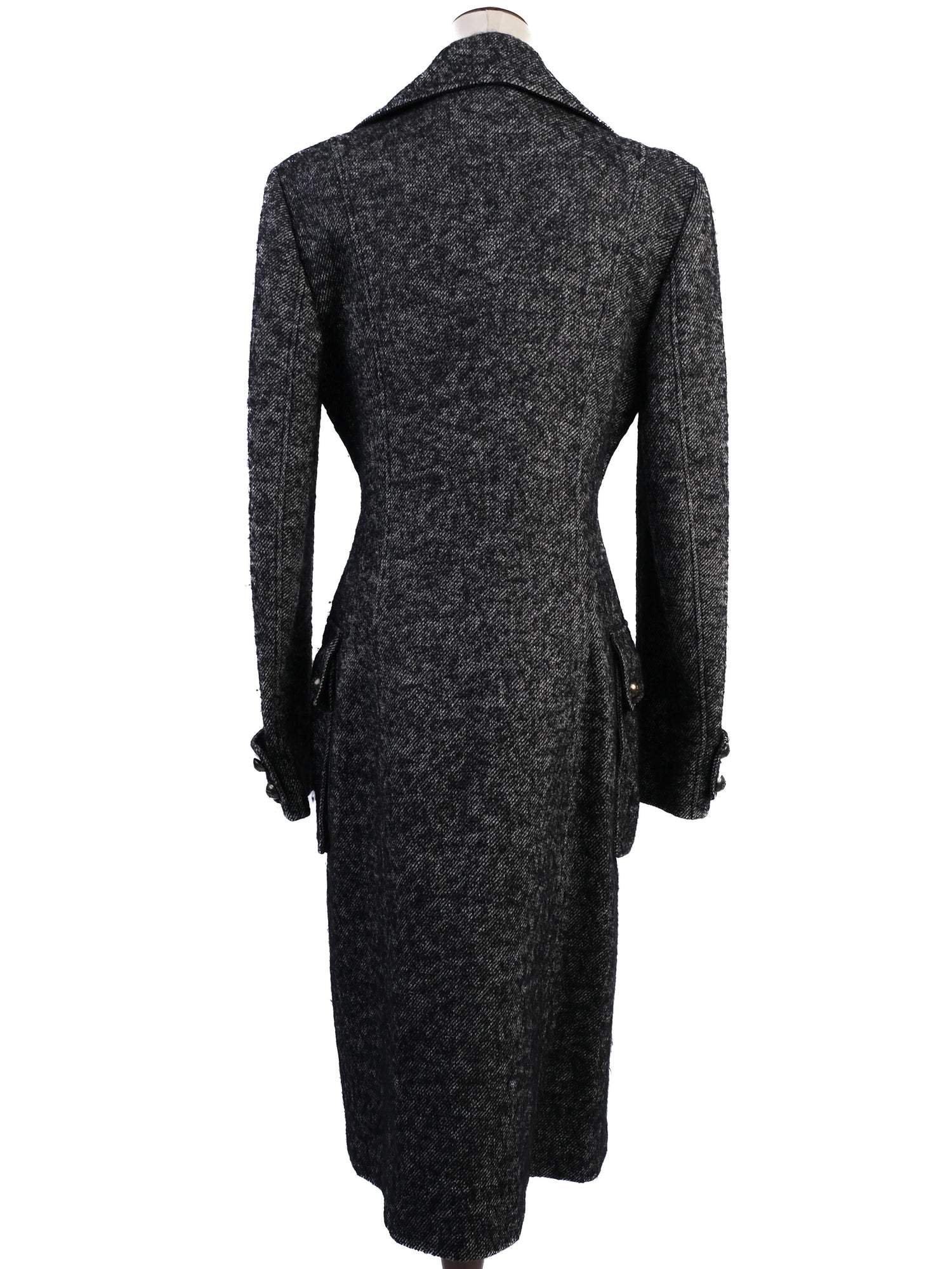 Excellent GF Ferre Gray Wool Coat Size S with Button-Up Front