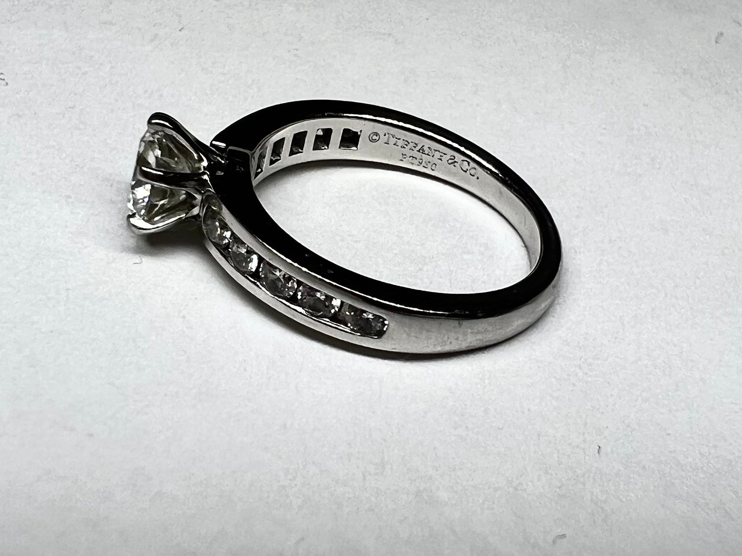 Tiffany &amp; Co. Channel Set Solitaire Ring 0.78ct