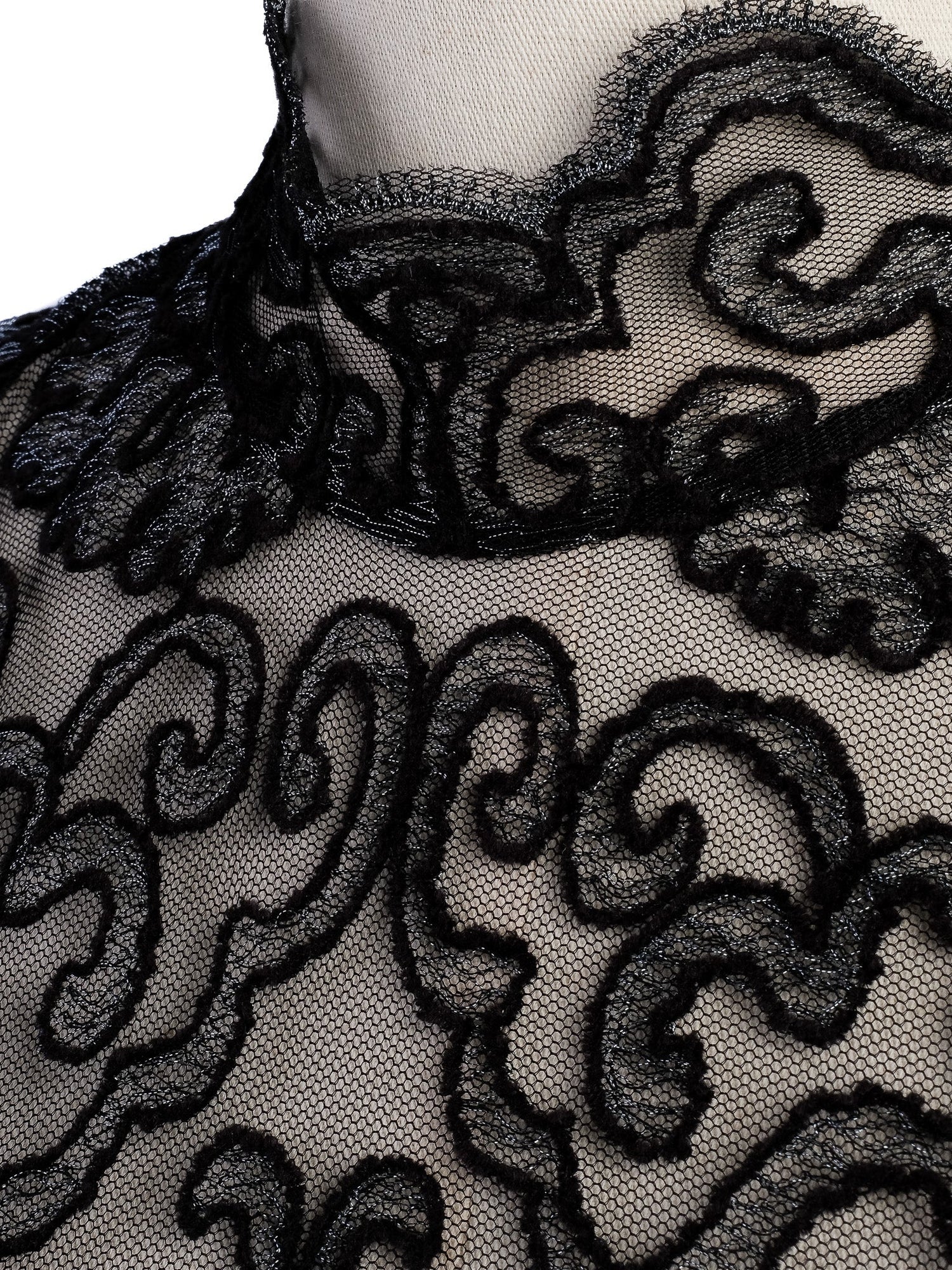 Excellent Clips Black Lace Dress XL Floral Overlay Peplum Waist