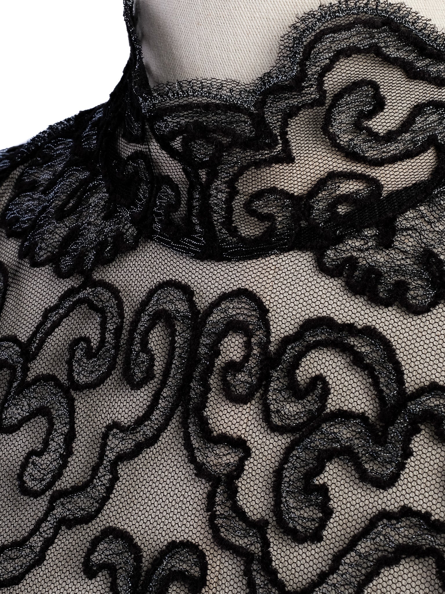Excellent Clips Black Lace Dress XL Floral Overlay Peplum Waist