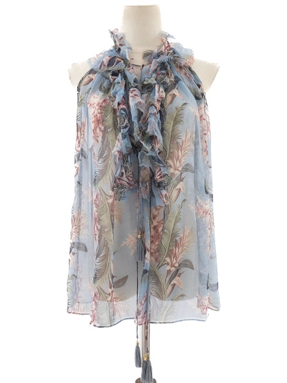 Excellent Zimmerman Floral Silk Blouse XS Pastel Combined Color