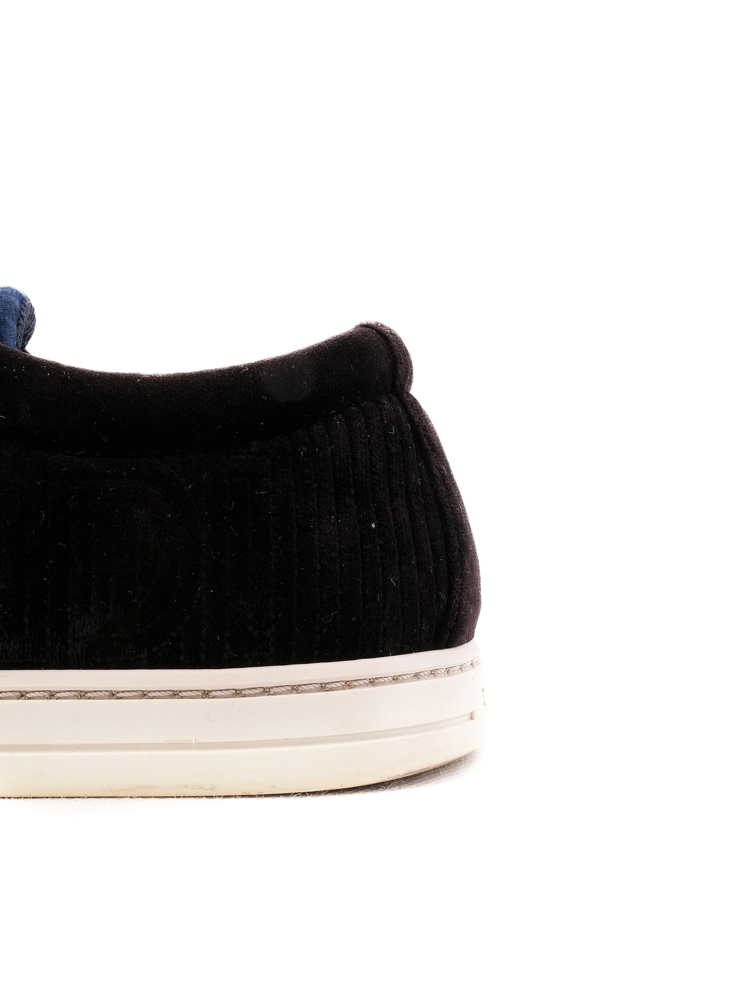 Excellent Fendi Black Fabric Sneakers Size 37 with Blue Accents