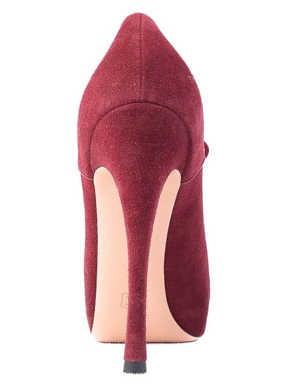 Gianvito Rossi Red Genuine Suede Lace-Up Ankle Boots Size 38.5