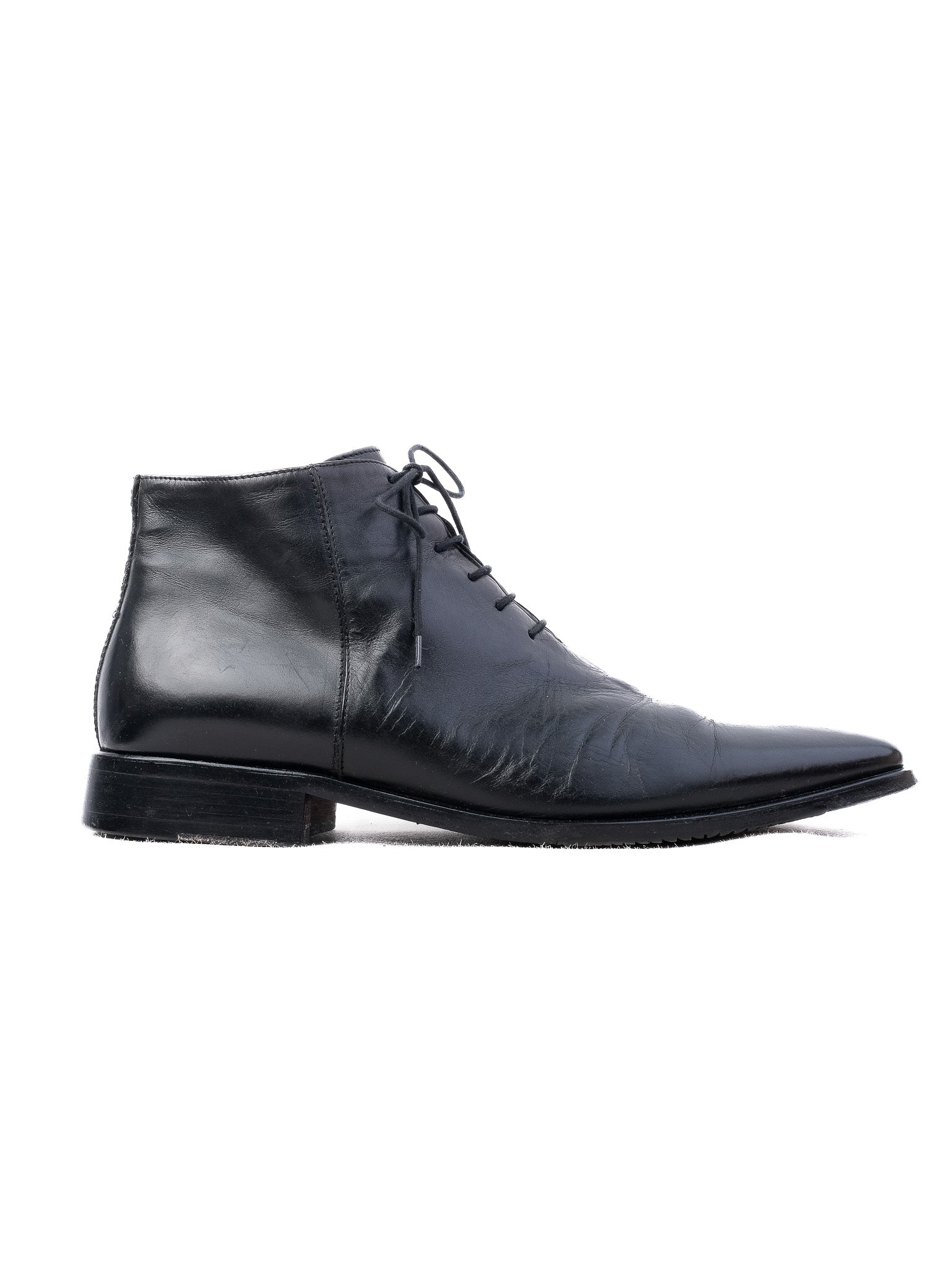 Excellent Aldo Brue Black Leather Dress Boots Size 43 with Zipper