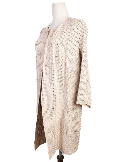 EXCELLENT Kaufmanfranco White Leather Textured Coat Size S