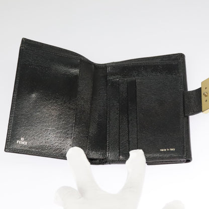 Fendi Wallet Leather Black Auth