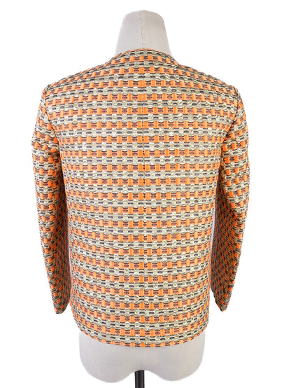 Excellent Red Valentino Geometric Jacket Orange Beige Size S