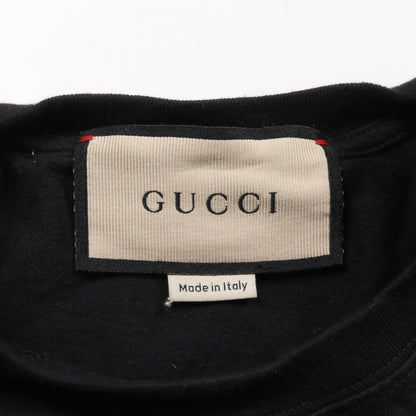 Gucci T-shirt Cotton Tops Black Multicolor Logo Xs