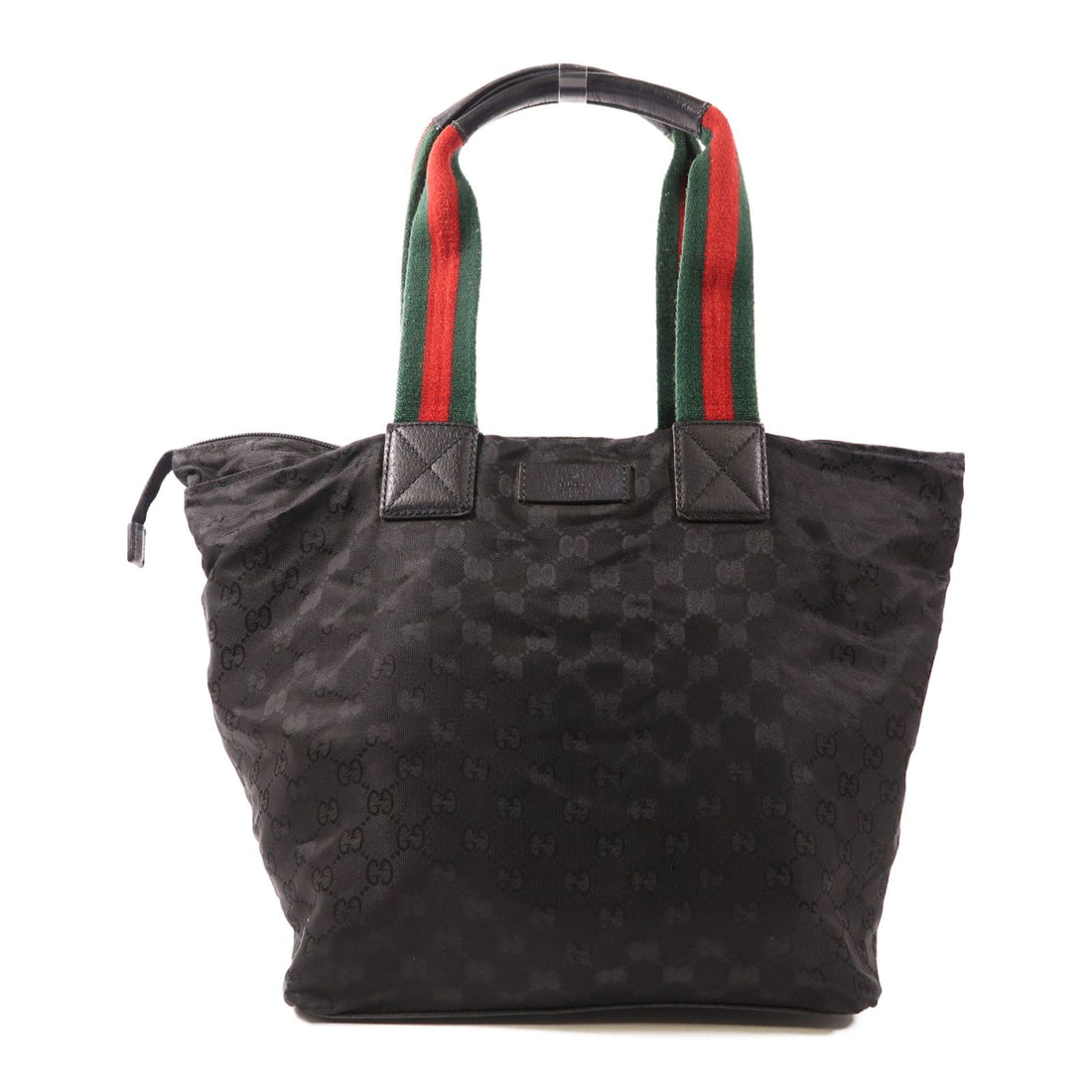 Gucci GG Monogram Web Handle Bucket Tote Black