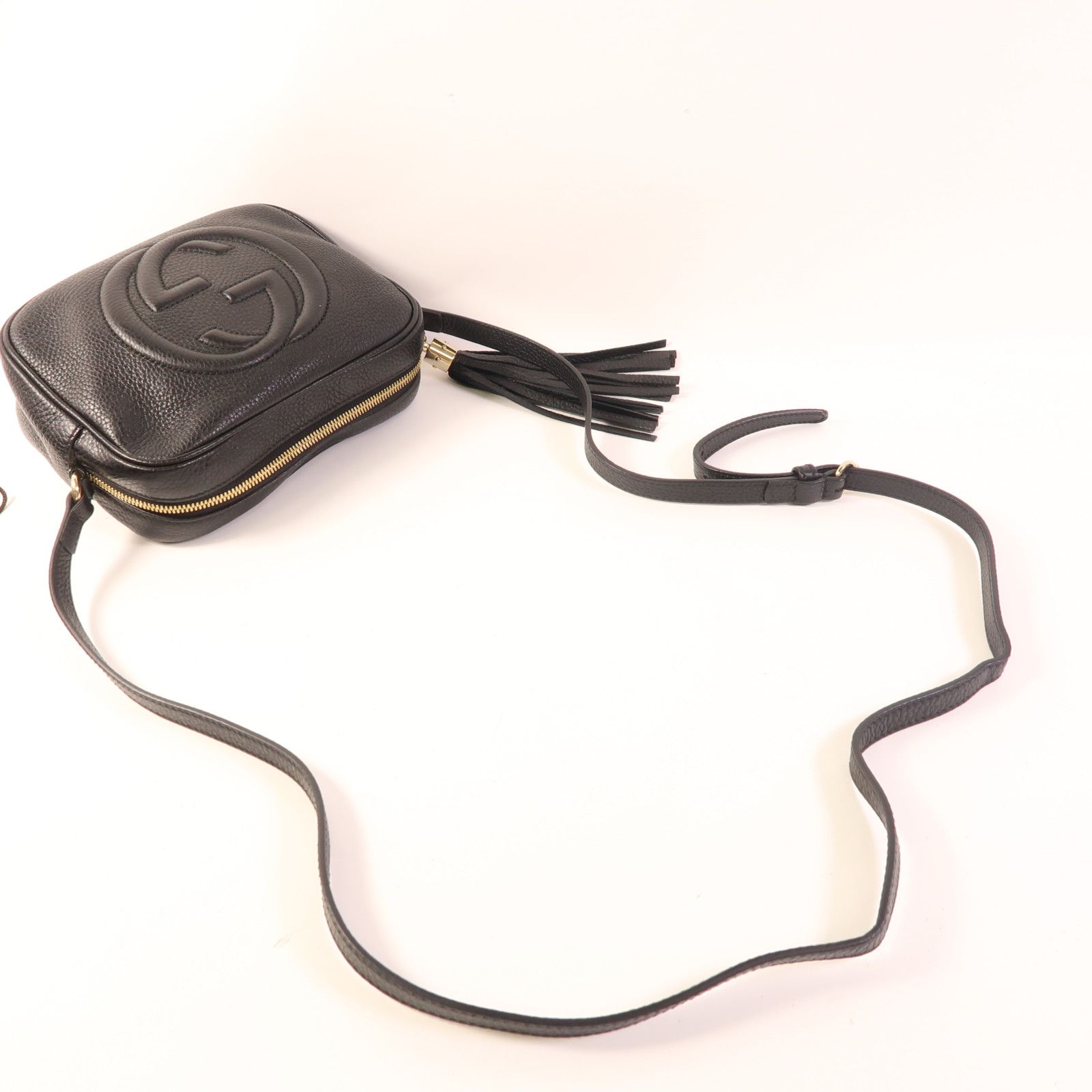 Gucci Cowhide Leather Shoulder Bag Black Calfskin (cowhide) 308364