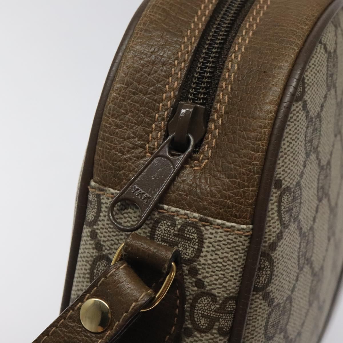 Gucci Gg Supreme Web Sherry Line Clutch Bag Pvc Beige Gold 89 01 034 Auth