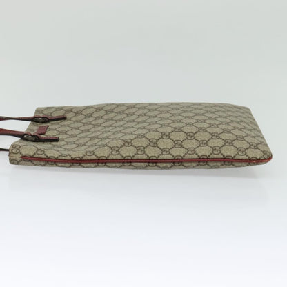 Gucci Gg Supreme Hand Bag Pvc Beige Silver 117551 Auth