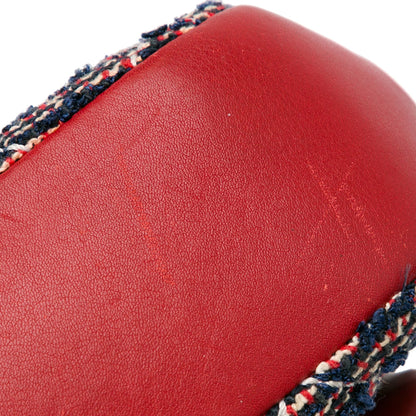 Chanel CC Quilted Tweed Single Flap Blue