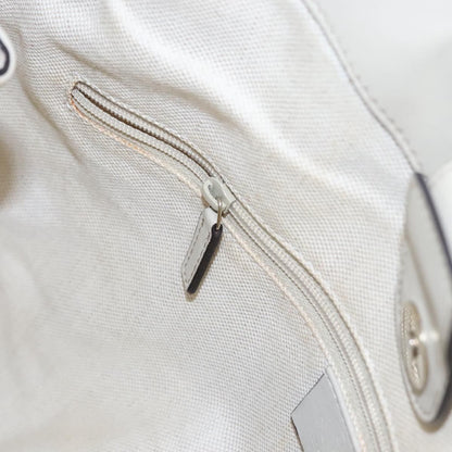 Gucci Gg Canvas Guccissima Hand Bag Leather White Gold 211944 Auth