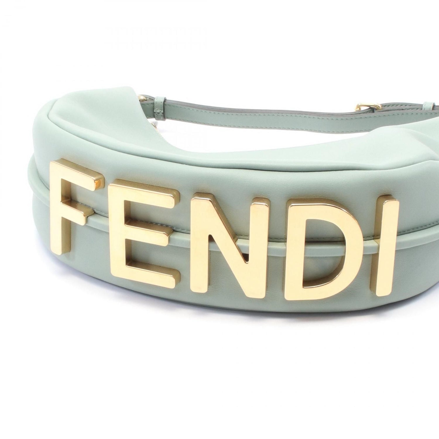 Fendi Handbag Green Leather 8br 798