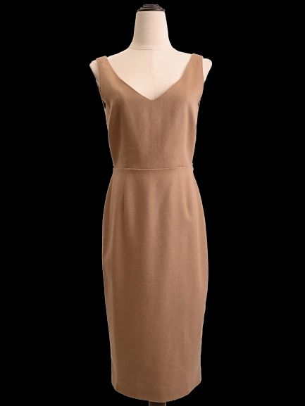 Good Max Mara Cashmere White Sleeveless V-Neck Dress Women