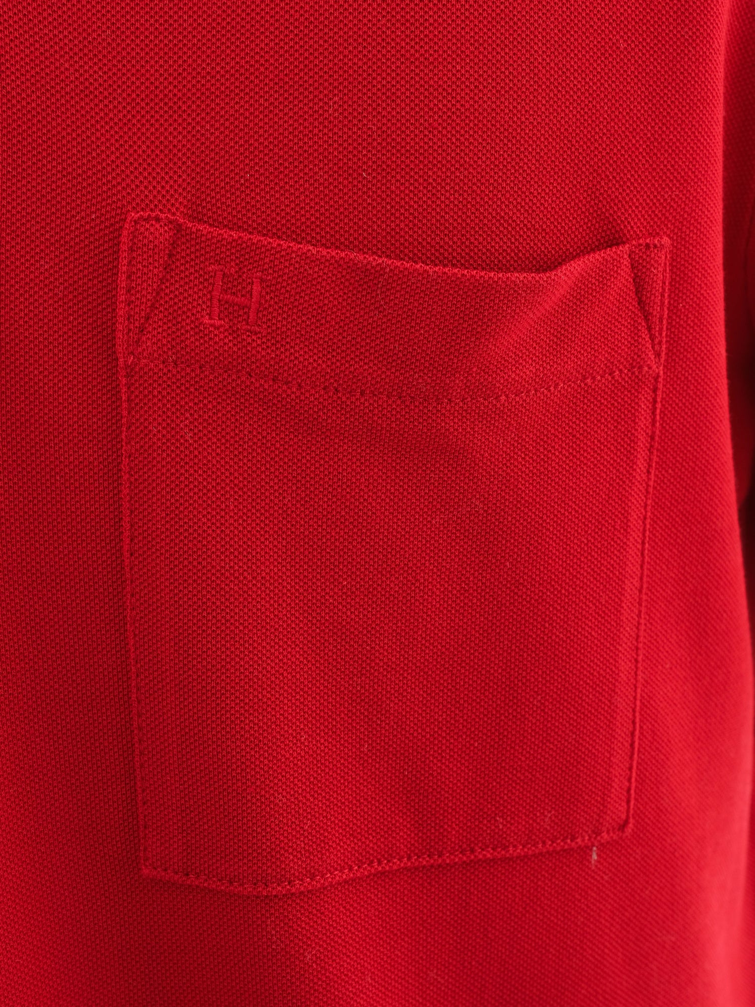Excellent Hermes Red Cotton Polo Shirt Size L for Men