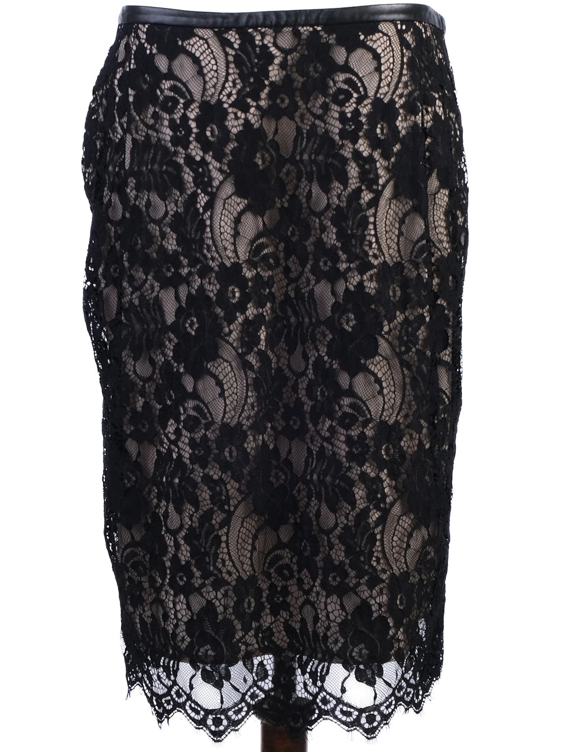 NEW By Malene Birger Black Lace Floral Pencil Skirt Size M
